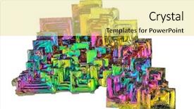  Presentation with crystals - Cool new PPT layouts with chemistry minerals - rainbow bismuth crystals isolated backdrop and a blonde colored foreground