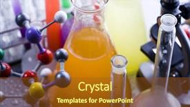  Presentation with chemistry - Beautiful slides featuring chemistry molecules - atomic connections backdrop and a tawny brown colored foreground