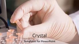  Presentation with molecular biology - Cool new slide deck with chemistry molecules - molecular biology hand with small backdrop and a  colored foreground