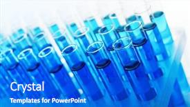  Presentation with fluid - Beautiful slides featuring chemistry molecules - test-tubes with blue fluid close-up backdrop and a cobalt blue colored foreground