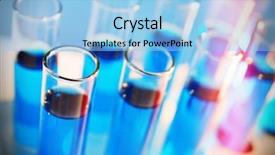  Presentation with fluid - PPT layouts enhanced with chemistry molecules - test-tubes with color fluid close-up background and a  colored foreground