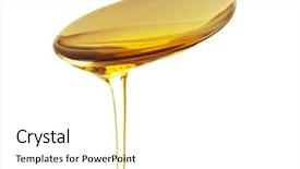  Presentation with spoon - PPT layouts enhanced with multivitamin - fish oil dripping from spoon background and a white colored foreground