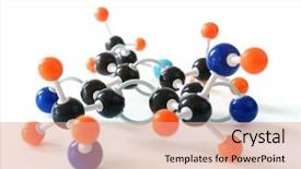  Presentation with chemistry nitrogen - Colorful presentation theme enhanced with chemistry nitrogen - atom model on the white backdrop and a coral colored foreground