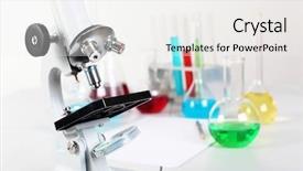  Presentation with laboratory equipment - PPT layouts with chemistry or biology laboratory equipment background and a white colored foreground