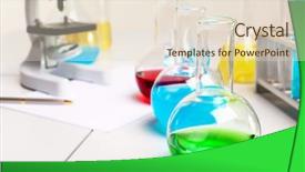  Presentation with biology - Audience pleasing slide deck consisting of chemistry or biology laborotary equipment backdrop and a  colored foreground