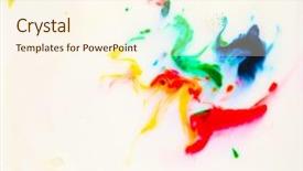  Presentation with chemical experiment - Colorful presentation theme enhanced with chemistry orange color - food coloring in milk food backdrop and a cream colored foreground