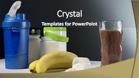  Presentation with supplement - Slide set consisting of chemistry proteins - sport nutrition supplement containers background and a dark gray colored foreground