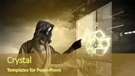  Presentation with gas - Colorful slide deck enhanced with chemistry reactor - image of man in gas backdrop and a tawny brown colored foreground