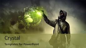  Presentation with gas - Slides consisting of chemistry reactor - image of man in gas background and a  colored foreground