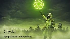  Presentation with gas - Slide deck having chemistry reactor - image of man in gas background and a yellow colored foreground