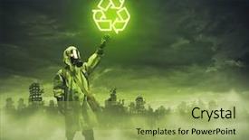  Presentation with gas - PPT theme with chemistry reactor - image of man in gas background and a  colored foreground