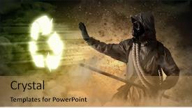  Presentation with chemistry media - Amazing slide set having chemistry reactor - image of stalker touching media backdrop and a yellow colored foreground