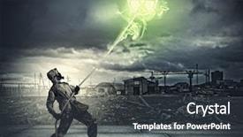  Presentation with radioactivity - Cool new PPT layouts with chemistry reactor - man in respirator against nuclear backdrop and a tawny brown colored foreground