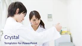  Presentation with laboratory chemical - Audience pleasing slide set consisting of bio chemistry - chemical laboratory scene backdrop and a sky blue colored foreground