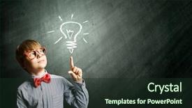  Presentation with theory - Presentation theme with theory mind - genius boy in red glasses background and a wine colored foreground