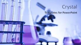  Presentation with chemistry - Colorful presentation theme enhanced with chemistry-science-laboratory-glassware-background backdrop and a light blue colored foreground