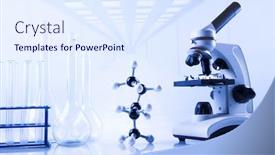  Presentation with chemistry - Cool new presentation theme with chemistry-science-laboratory-glassware-background backdrop and a sky blue colored foreground