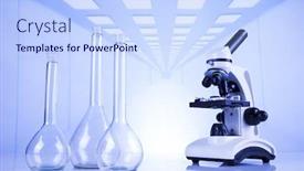  Presentation with chemistry - Beautiful PPT theme featuring chemistry-science-laboratory-glassware-background backdrop and a sky blue colored foreground