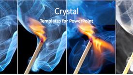  Presentation with smoke - Presentation theme enhanced with chemistry sensor - photo of a burning match background and a ocean colored foreground