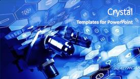  Presentation with analytical chemistry - Presentation consisting of chemistry still life mixed media background and a cobalt blue colored foreground