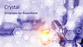  Presentation with chemistry media - Beautiful presentation theme featuring chemistry still life mixed media backdrop and a sky blue colored foreground