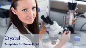  Presentation with student health - Slide deck having human health technology - portrait of a female chemistry background and a lemonade colored foreground