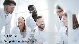  Presentation with public works students - Theme featuring chemistry students working in laboratory background and a lemonade colored foreground