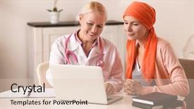  Presentation with cervix cancer - Slides consisting of chemotherapy - young woman with cancer visiting background and a lemonade colored foreground