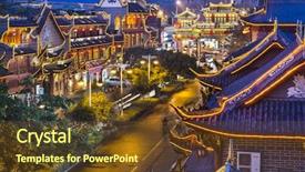  Presentation with china - Colorful presentation enhanced with chengdu china at traditional qintai backdrop and a tawny brown colored foreground