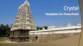  Presentation with temple - Amazing theme having chennai - beautiful carving at the jalagandeeswar backdrop and a teal colored foreground