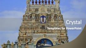  Presentation with temple - Audience pleasing theme consisting of chennai - beautiful sculptures at the gopuramofveeraraghavar backdrop and a violet colored foreground