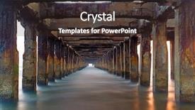  Presentation with sunrise - Slide set consisting of chennai - broken pier during sunrise background and a tawny brown colored foreground