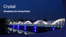  Presentation with bridge - Beautiful presentation design featuring chennai - colorfully and beautifully lit bridge backdrop and a navy blue colored foreground