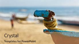  Presentation with fishing boats - Theme enhanced with chennai - fishermen's boats on beach background and a coral colored foreground