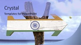  Presentation with india - PPT theme having chennai - india wooden sign background and a light blue colored foreground