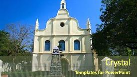  Presentation with european church - Amazing slides having chennai - st francis church in cochin backdrop and a tawny brown colored foreground
