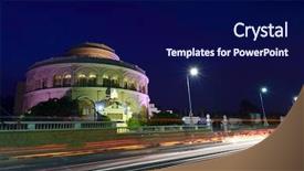  Presentation with dusk - PPT theme featuring chennai - vivekananda house at dusk background and a navy blue colored foreground