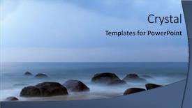  Presentation with rock - Beautiful theme featuring chennai - waves hitting the rock backdrop and a light blue colored foreground