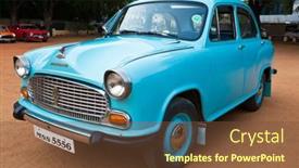  Presentation with rally car - Presentation theme enhanced with chennai-india-july-24-ambassador background and a tawny brown colored foreground