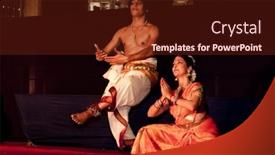  Presentation with india festival - Presentation theme having chennai-jan-21-dancers-perform background and a tawny brown colored foreground