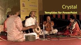  Presentation with classical - Beautiful PPT layouts featuring chairs table on the balcony of the restaurant near the sea backdrop and a coral colored foreground