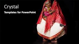  Presentation with classical dance - Presentation theme enhanced with chennai-september-15-kathakali-performer background and a black colored foreground