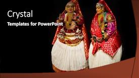  Presentation with classical dance - Presentation theme consisting of chennai-september-15-kathakali-performer background and a black colored foreground