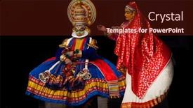  Presentation with classical dance - Presentation with chennai-september-15-kathakali-performer background and a tawny brown colored foreground