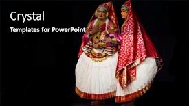  Presentation with classical dance - Colorful presentation theme enhanced with chennai-september-15-kathakali-performer backdrop and a black colored foreground
