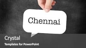 Presentation with direction direct mail campaign written - Audience pleasing PPT theme consisting of chennai written on a speechbubble backdrop and a dark gray colored foreground