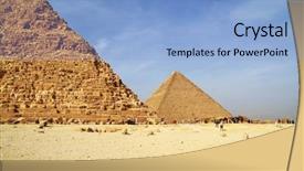 Presentation with cheops pyramid - Amazing PPT theme having cheops pyramid under chefren pyramid in giza backdrop and a light blue colored foreground