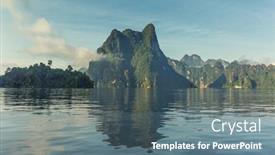  Presentation with national organization - Slide deck having cheow-lan-lake-landscape-national background and a ocean colored foreground