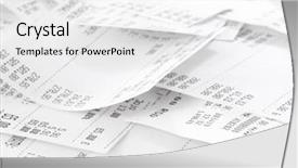  Presentation with cash - Theme featuring cheque - cash register receipts background and a  colored foreground