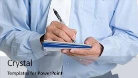  Presentation with writing - Beautiful presentation featuring cheque - man writing check backdrop and a  colored foreground